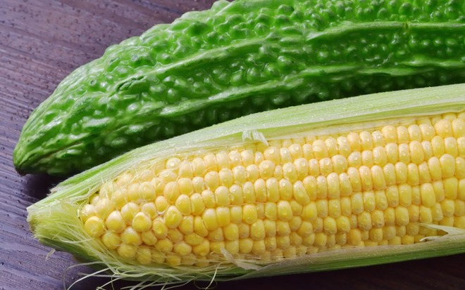 夏野菜ゴーヤ、トウモロコシのイメージ