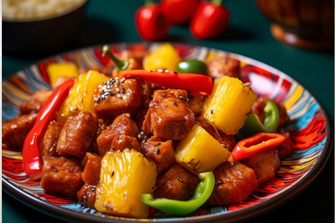 酢豚にパイナップル