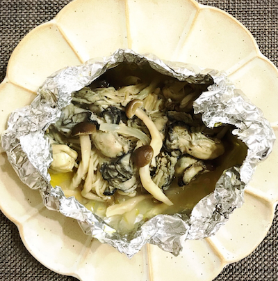 牡蠣のホイル蒸し