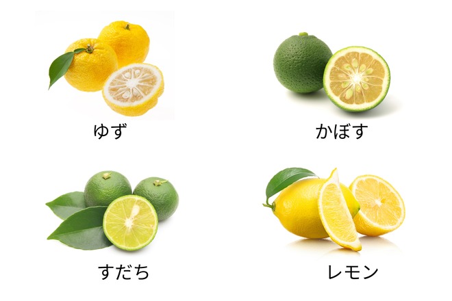ゆず・すだち・かぼす・レモンは何が違う