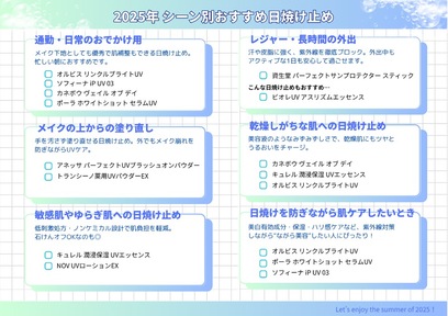 通勤・レジャー・敏感肌...etc 夏のシーンで選ぶ「日焼け止め」を紹介